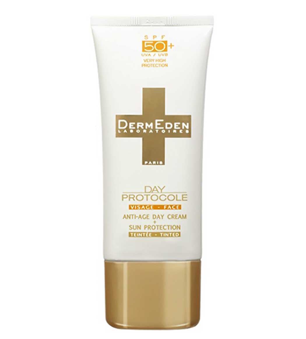 کرم ضد آفتاب رنگی درمدن با SPF50 مناسب انواع پوست حجم 50 میلی لیتر