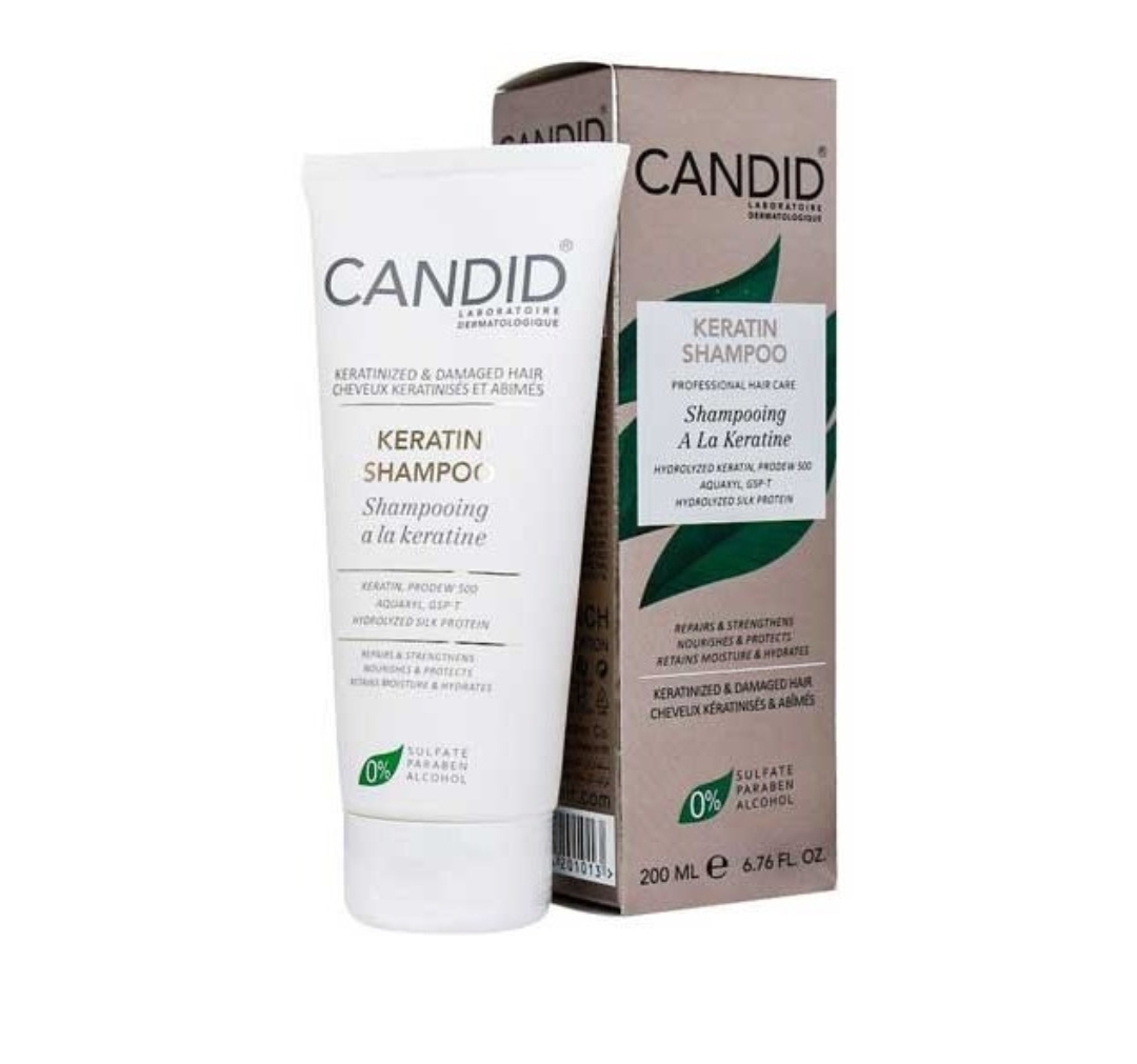 شامپو مو مدل کراتینه و آسیب دیده KERATIN کاندید CANDID حجم 200 میلی لیتر
