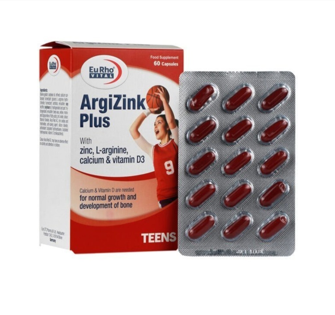 کپسول آرژی زینک پلاس یوروویتال ۶۰ عددی