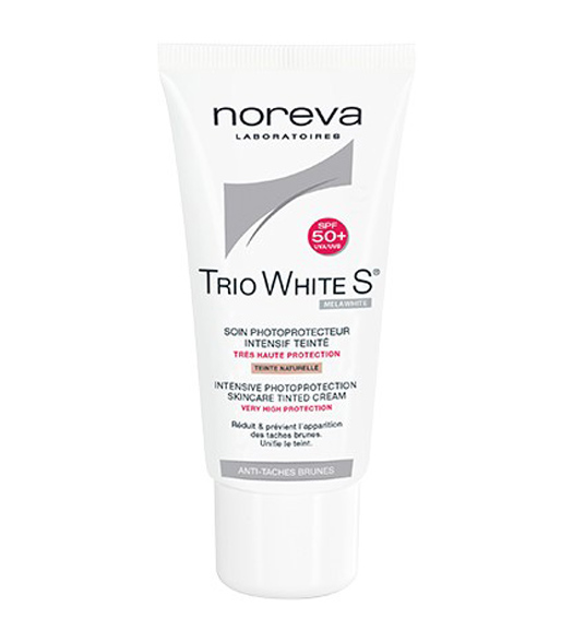 کرم ضد آفتاب رنگی نوروا مدل Trio White S با SPF50 مناسب انواع پوست حجم 40 میلی لیتر