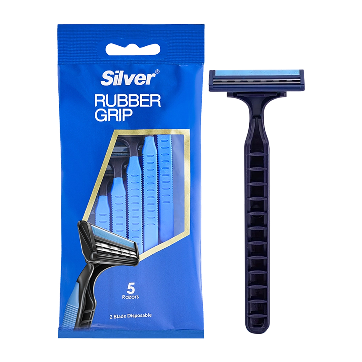 خودتراش مردانه سیلور مدل Rubber Grip بسته 5 عددی