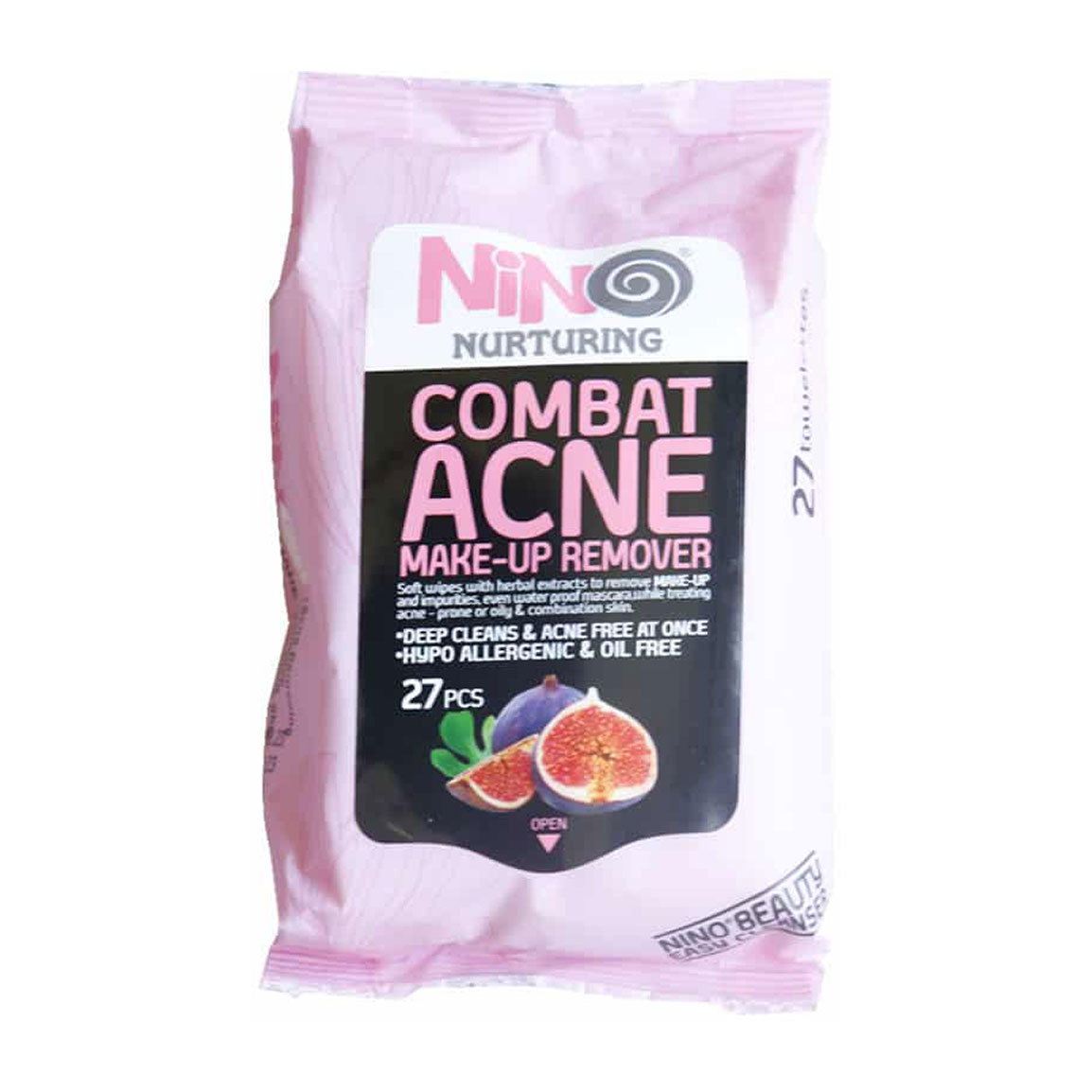 دستمال مرطوب پاک کننده آرایش مدل Combat Acne بسته 27 عددی نینو