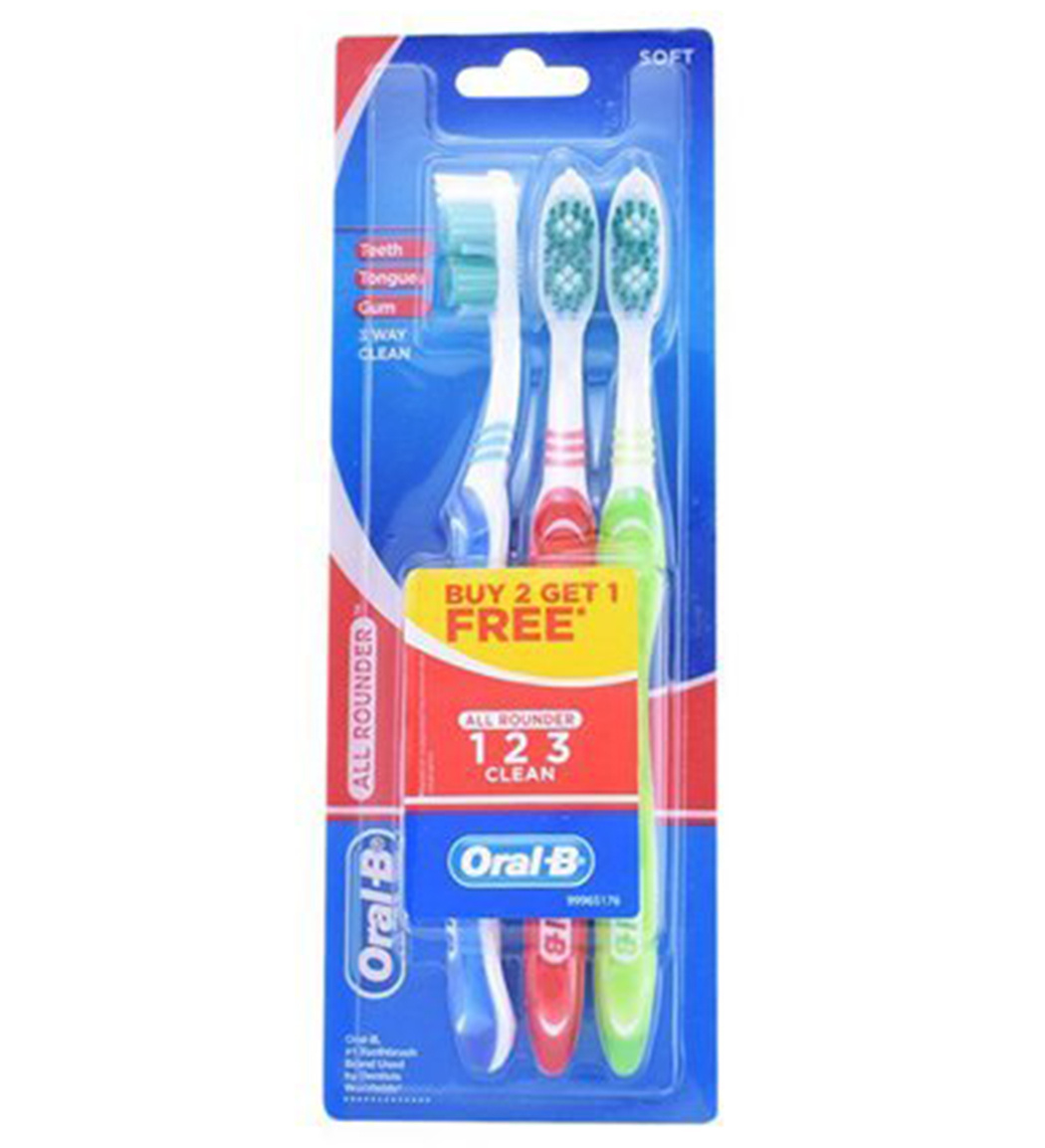 مسواک سری 123 Clean Soft بسته 3 عددی اورال بی
