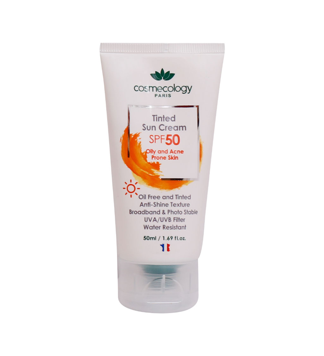 کرم ضد آفتاب رنگی کاسمکولوژی با SPF50 مناسب پوست چرب و جوش دار حجم 50 میلی لیتر