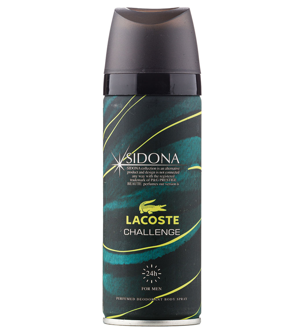 اسپری دئودورانت مردانه سیدونا مدل Lacoste Challenge حجم 200 میلی لیتر