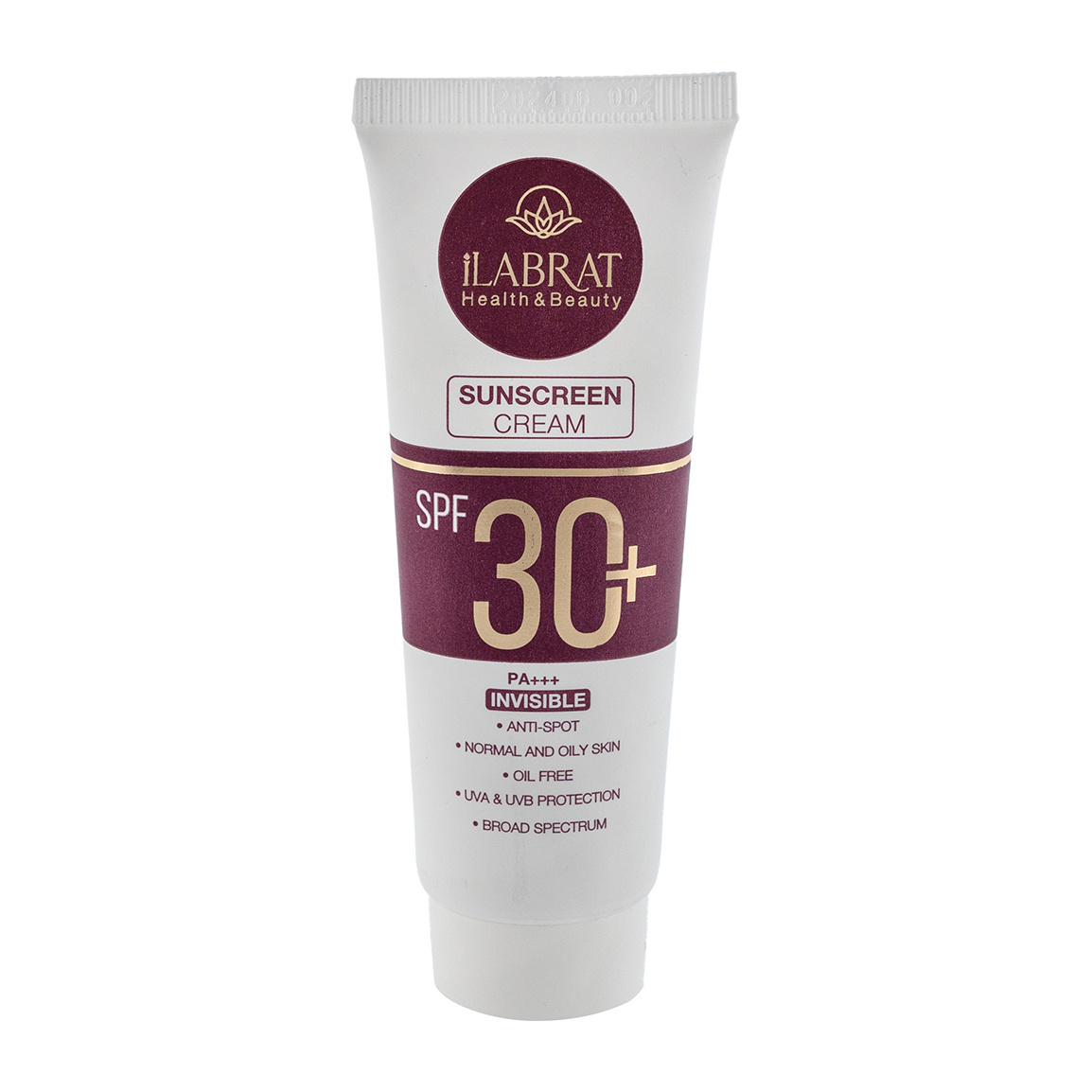 کرم ضد آفتاب و ضد لک بی رنگ ایلابرت با SPF30 مناسب پوست چرب و نرمال حجم 40 میلی لیتر