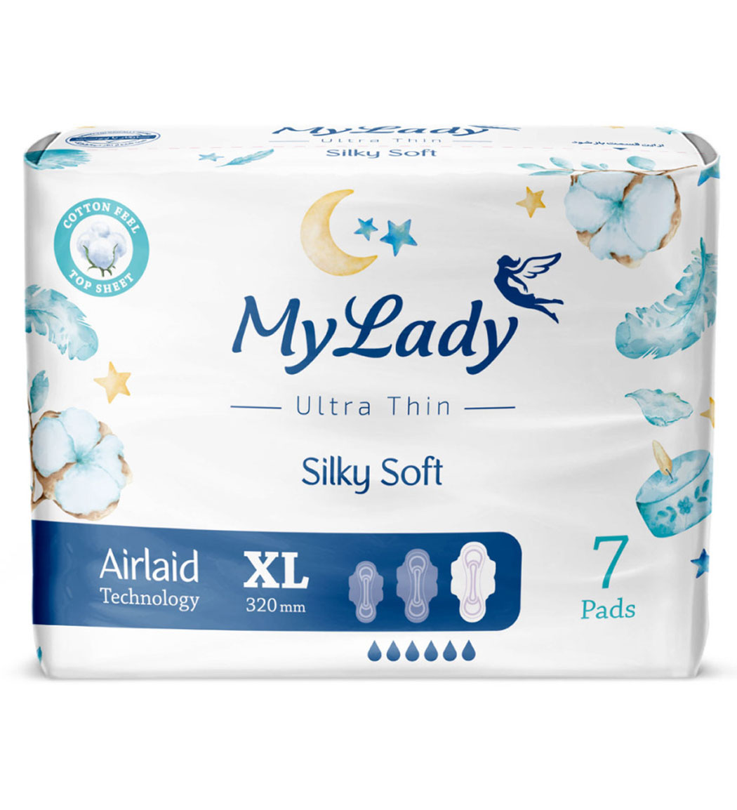 پک 5 عددی نواربهداشتی مای لیدی مدل Silky Soft سایز خیلی بزرگ بسته 7عددی