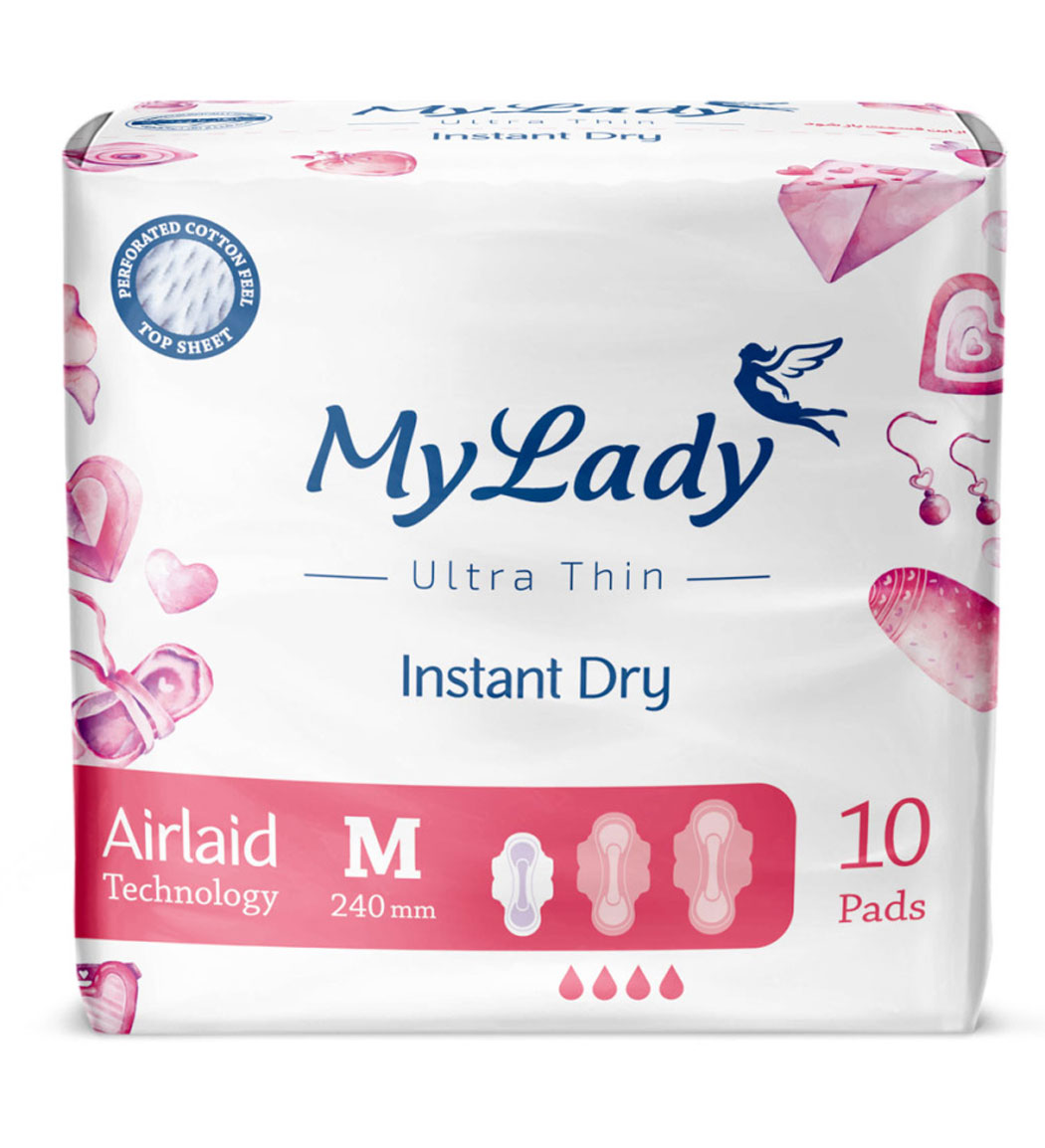 پک 5 عددی نواربهداشتی مای لیدی مدل Instant Dry سایز متوسط بسته 10عددی