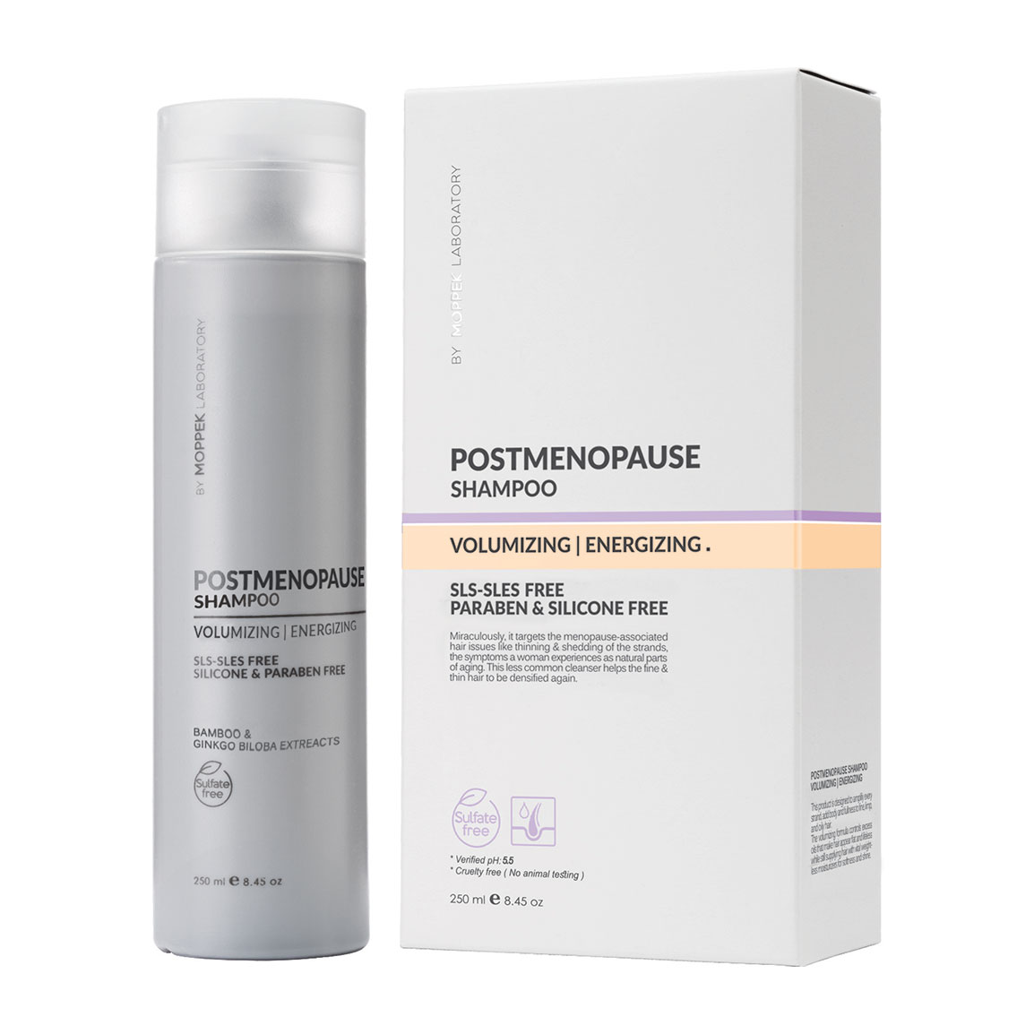 شامپو حجم دهنده موپک مدل Postmenopause مناسب مو نازک و کم پشت حجم 250 میلی لیتر