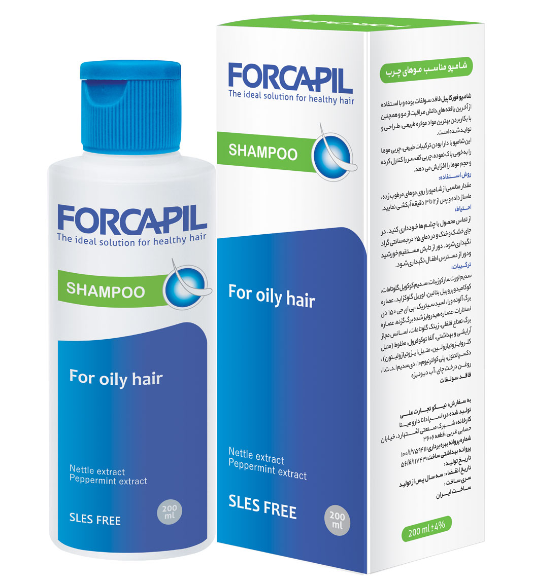 شامپو فورکاپیل مدل Sulfate Free مناسب موهای چرب حجم 200 میلی لیتر