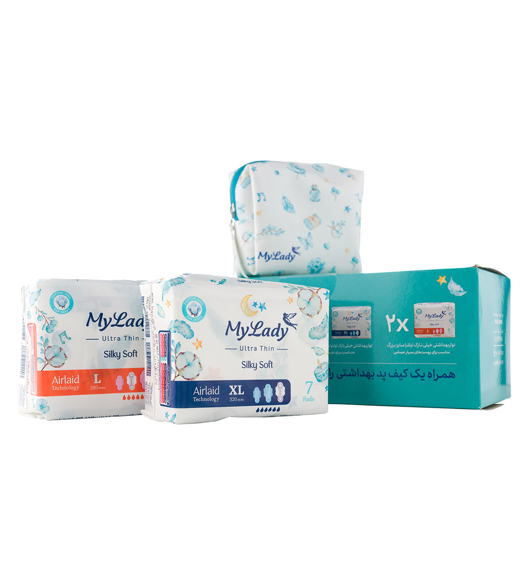 پک 4 عددی نواربهداشتی مای لیدی مدل Silky Soft به همراه کیف