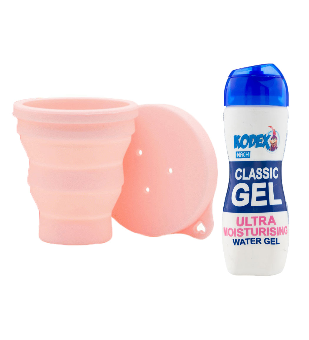پک ژل روان کننده مدل Classic ناچ کدکس و لیوان ضدعفونی کننده کاپ قاعدگی لیوا فارما