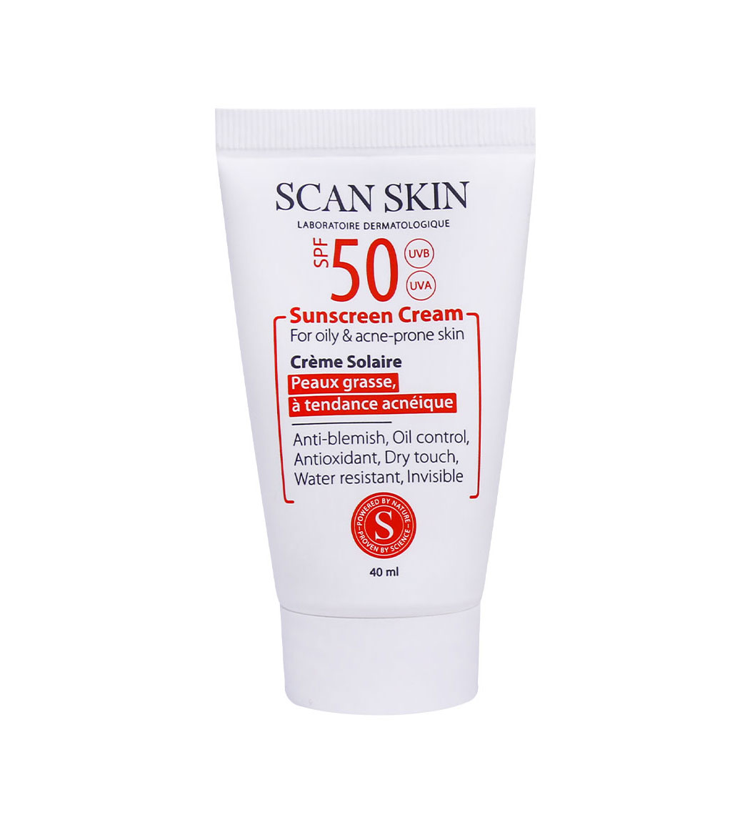 کرم ضد آفتاب اسکن اسکین مخصوص پوست چرب دارای Spf50 حجم 40 میلی لیتر