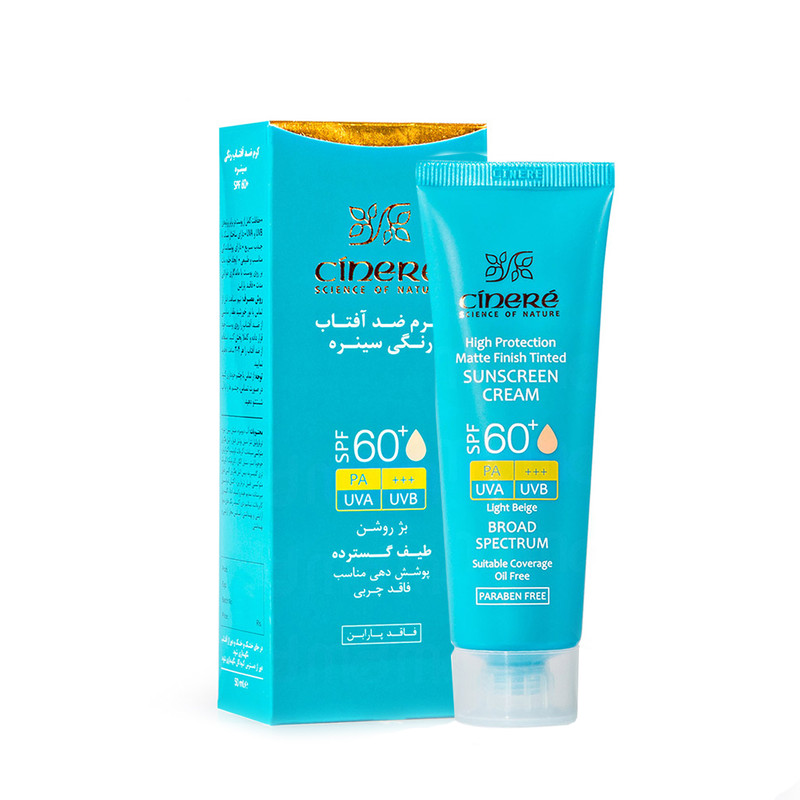 سینره کرم ضدآفتاب رنگی فاقد چربی +SPF60