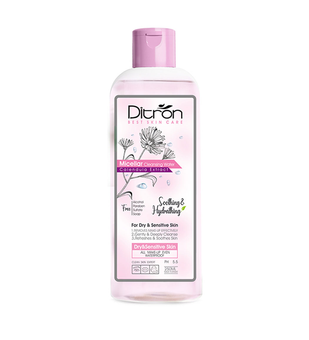 دیترون میسلار واتر حاوی عصاره گل همیشه بهار مناسب پوست خشک و حساس حجم 250ML