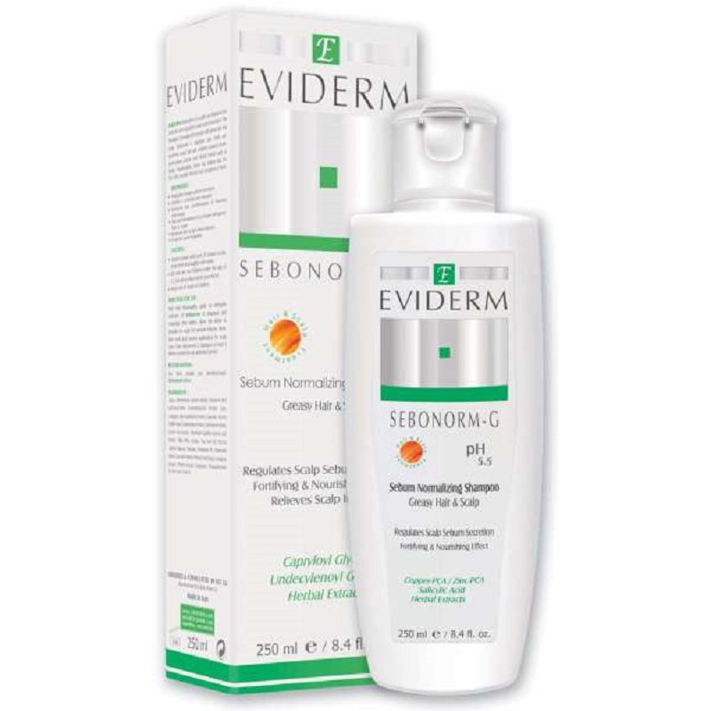 شامپو سبونورم جی اویدرم برای پوست و مو سر چرب 250 میل | Sebum G Normalizing Shampoo For Oily Skins & Hair