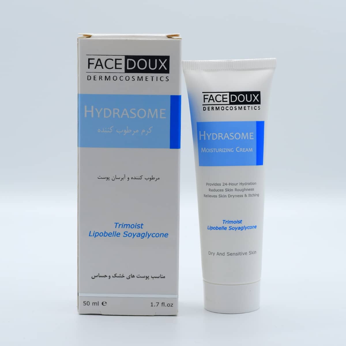 فیس دوکس کرم مرطوب کننده و آبرسان هیدرازوم پوست مناسب پوست خشک وحساس 50ML
