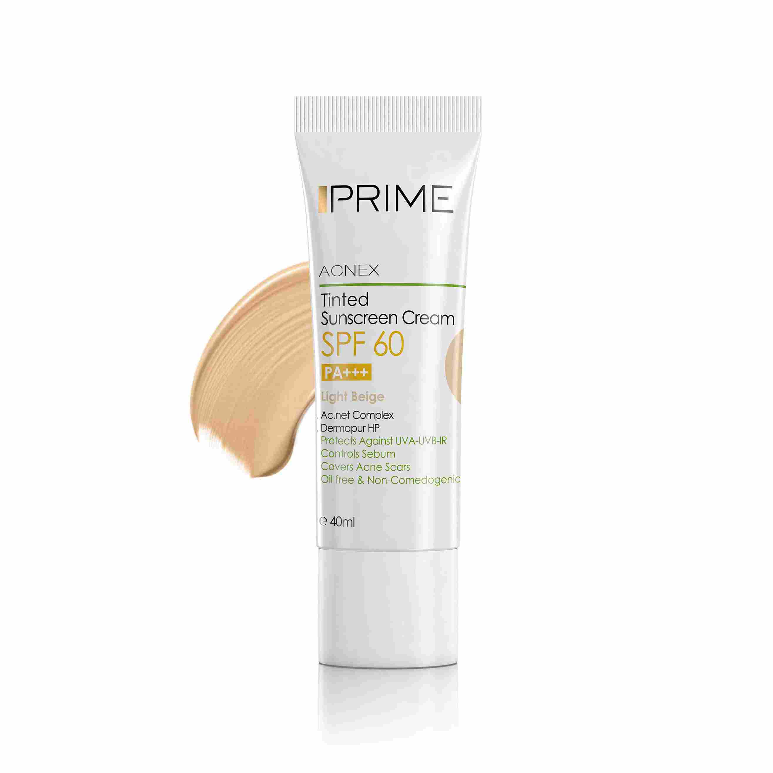 پریم اکنس کرم ضدآفتاب SPF60 رنگی 40ML پوست چرب