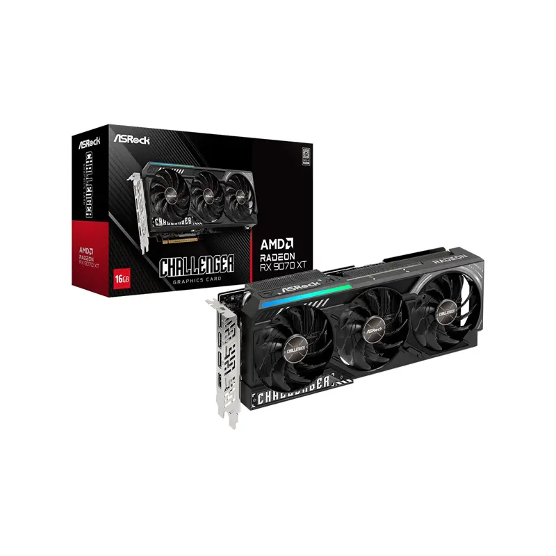کارت گرافیک ازراک مدل Radeon RX 9070 XT Challenger حافظه 16 گیگابایت - فروشگاه اینترنتی