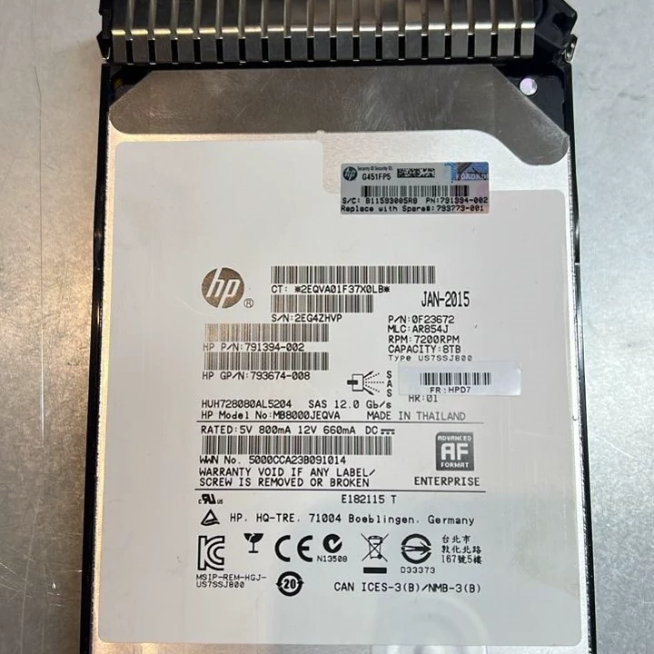 هارد سرور 8 ترابایت اچ پی HPE مدل 002-791394 | 12G SAS
