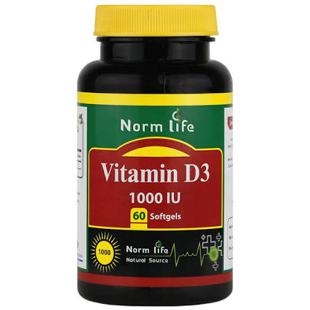 کپسول ژله ای ویتامین د3 1000 واحد norm-life نورم لایف۶۰ عددی