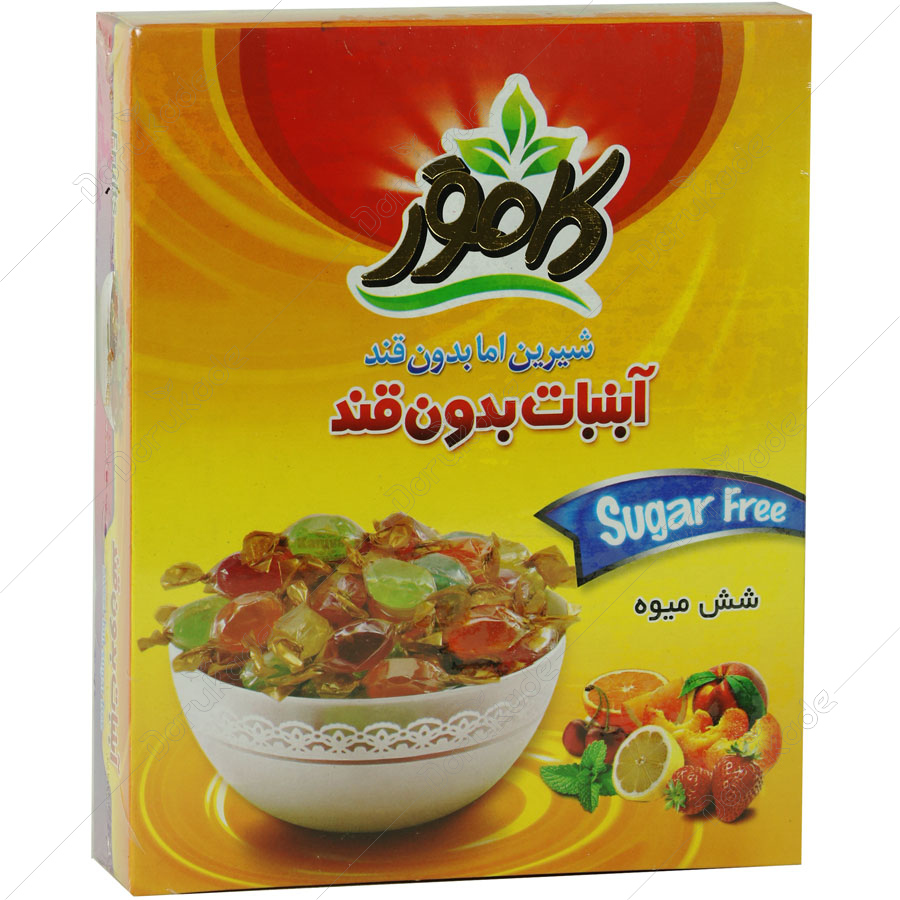 آبنبات بدون قند شش میوه