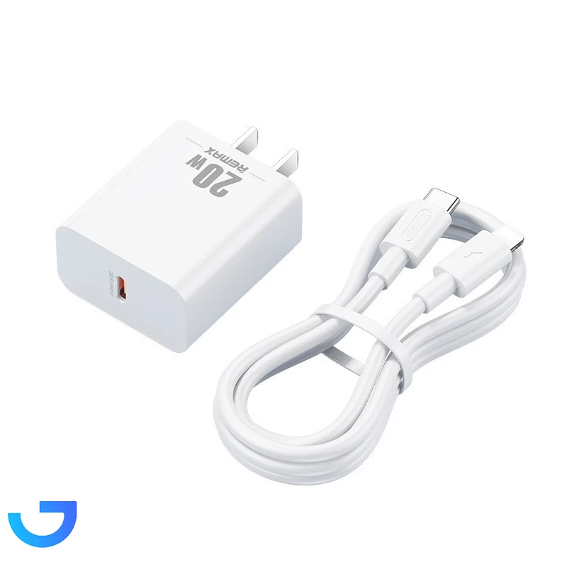 شارژر دیواری فست دو پین تک پورت Remax مدل RP-U5 20W به همراه کابل شارژ آیفون