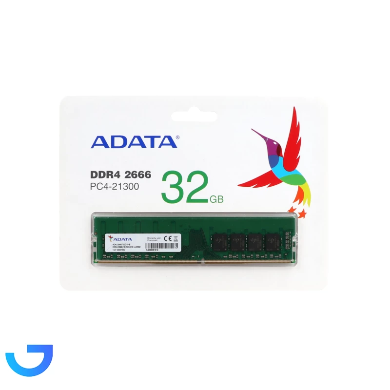 رم کامپیوتر DDR4 تک کاناله ADATA مدل PC4-21300 ظرفیت 32 گیگابایت