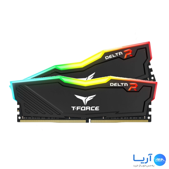 رم کامپیوتر DDR4 دو کاناله ۳۲۰۰ مگاهرتز CL16 مدل T-Force Delta RGB ظرفیت ۶۴ گیگابایت